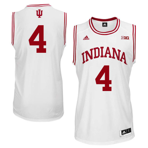 Men Indiana Hoosiers #4 Robert Johnson College Basketball Jerseys Sale-White